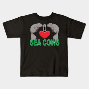 I Heart Sea Cows Kids T-Shirt